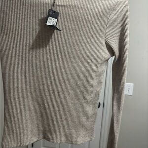 Ribbed Beige Sweater